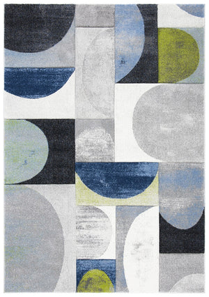 Hollywood 798 Contemporary Power Loomed 100% Polypropylene Rug Grey / Blue