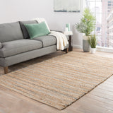 Jaipur Living Canterbury Natural Solid Beige/ Blue Area Rug (6'X9')