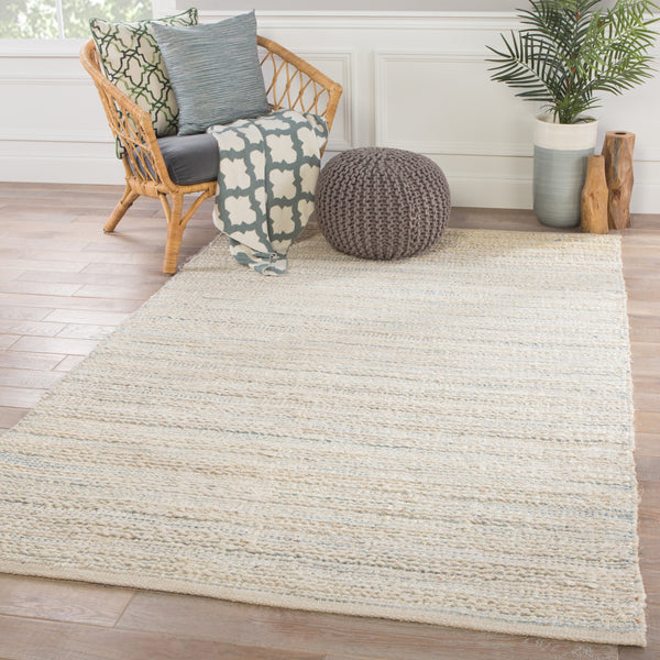 Jaipur Living Canterbury Natural Stripe White/ Blue Area Rug (6'X9')