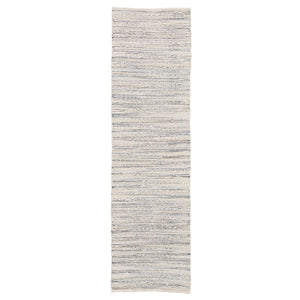 Jaipur Living Canterbury Natural Stripe White/ Blue Runner Rug (2'6"X9')