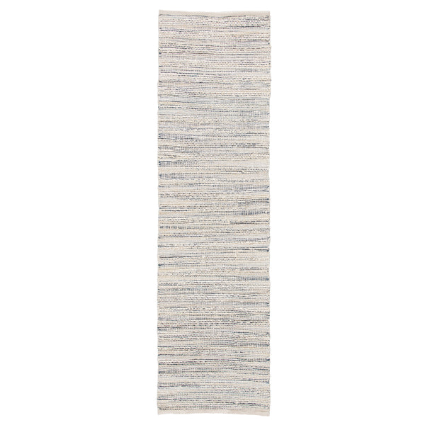 Jaipur Living Canterbury Natural Stripe White/ Blue Runner Rug (2'6"X9')