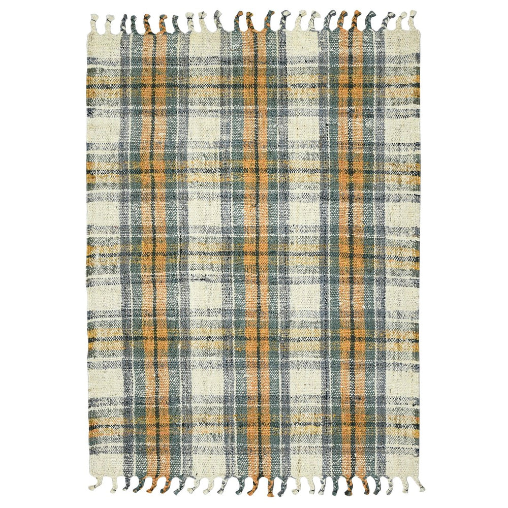 AMER Rugs Hampton HMP-1 Hand-Loomed Plaid Farmhouse Area Rug Olive 3'6" x 5'6"