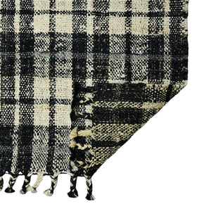 AMER Rugs Hampton HMP-2 Hand-Loomed Plaid Farmhouse Area Rug Charcoal 3'6" x 5'6"