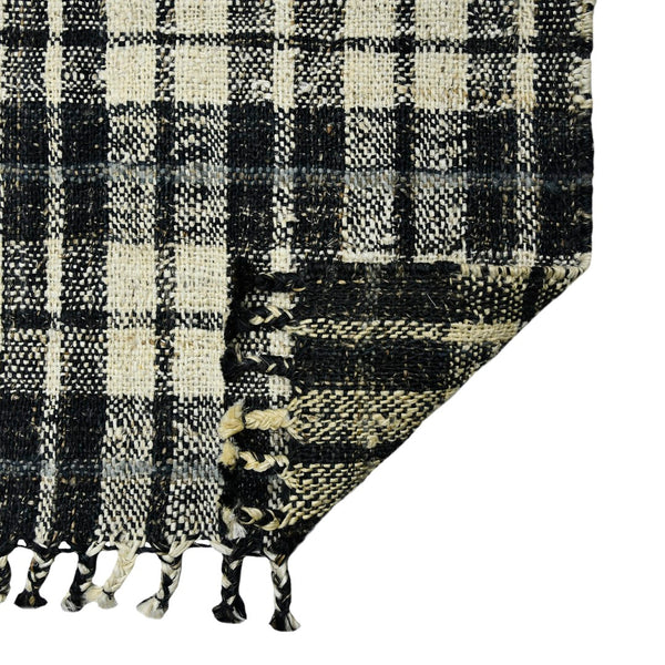 AMER Rugs Hampton HMP-2 Hand-Loomed Plaid Farmhouse Area Rug Charcoal 3'6" x 5'6"