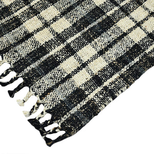 AMER Rugs Hampton HMP-2 Hand-Loomed Plaid Farmhouse Area Rug Charcoal 3'6" x 5'6"