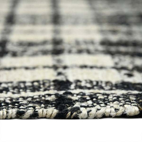AMER Rugs Hampton HMP-2 Hand-Loomed Plaid Farmhouse Area Rug Charcoal 3'6" x 5'6"