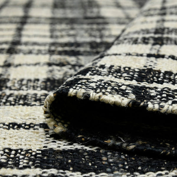 AMER Rugs Hampton HMP-2 Hand-Loomed Plaid Farmhouse Area Rug Charcoal 3'6" x 5'6"