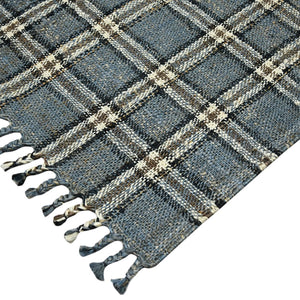 AMER Rugs Hampton HMP-3 Hand-Loomed Plaid Farmhouse Area Rug Blue 3'6" x 5'6"