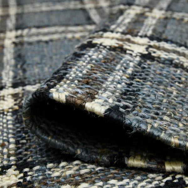 AMER Rugs Hampton HMP-3 Hand-Loomed Plaid Farmhouse Area Rug Blue 3'6" x 5'6"