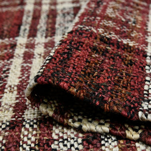 AMER Rugs Hampton HMP-4 Hand-Loomed Plaid Farmhouse Area Rug Brick Red 3'6" x 5'6"