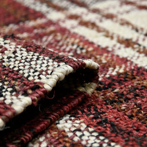 AMER Rugs Hampton HMP-4 Hand-Loomed Plaid Farmhouse Area Rug Brick Red 3'6" x 5'6"