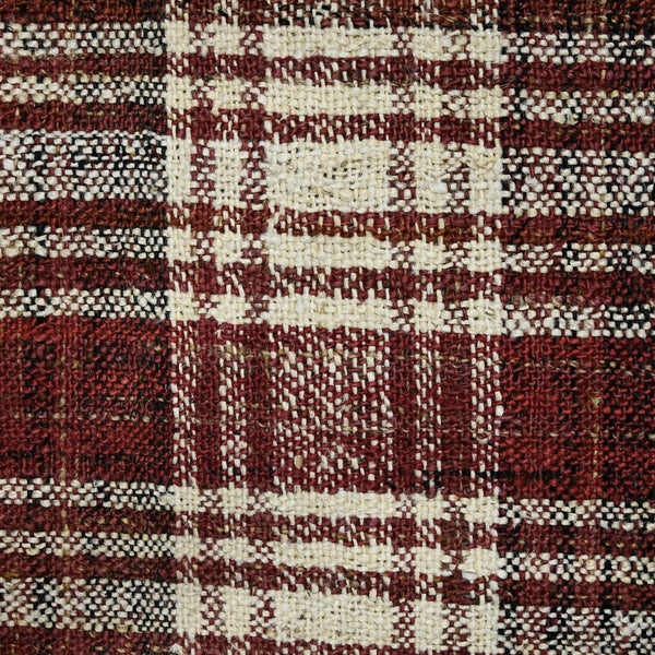 AMER Rugs Hampton HMP-4 Hand-Loomed Plaid Farmhouse Area Rug Brick Red 3'6" x 5'6"
