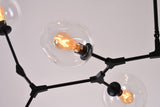 Bethel Black Chandelier in Metal & Glass