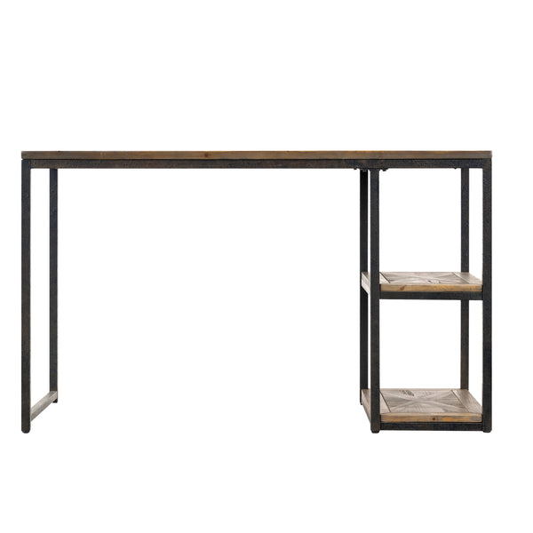Sei Furniture Garviston Reclaimed Wood Writing Desk Industrial Style Rustic Black W Distressed Fir Ho0616