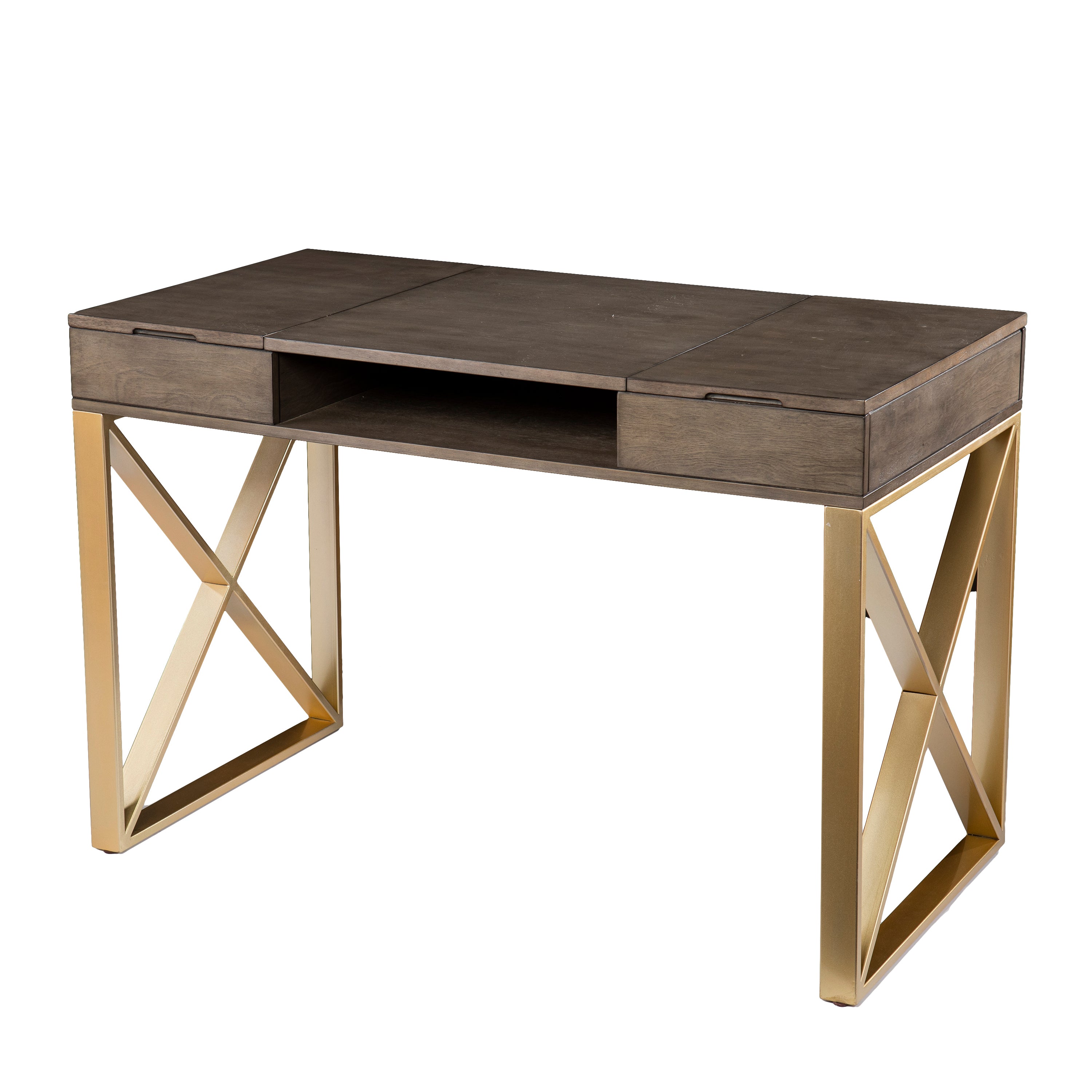 Bardmont Two-Tone Desk with Hidden Storage