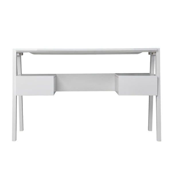 Sei Furniture Clyden Midcentury Modern Writing Desk W Storage White Ho1153237
