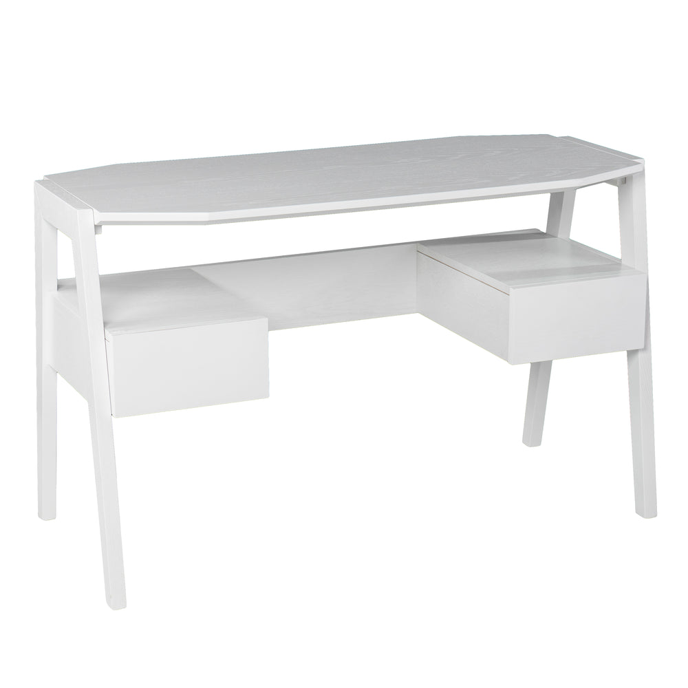 Sei Furniture Clyden Midcentury Modern Writing Desk W Storage White Ho1153237