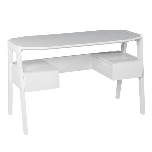 Sei Furniture Clyden Midcentury Modern Writing Desk W Storage White Ho1153237