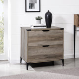 Walker Edison Modern Farmhouse Angle Iron 2-Drawer Filing Cabinet XIIXRZ HO30NYFCGW