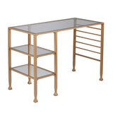 Sei Furniture Jaymes Gold Metal Glass Writing Desk Ho5776