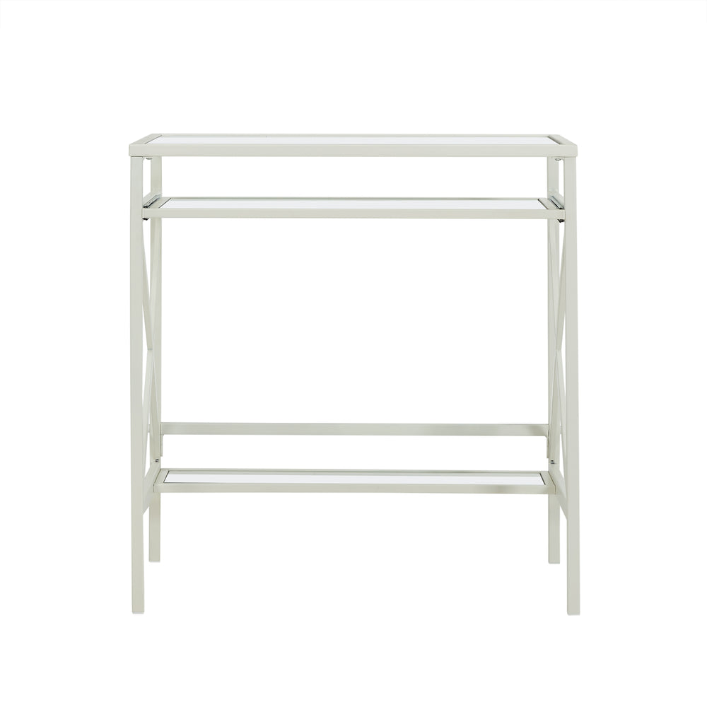 Sei Furniture Elvan Metal Glass Small Space Desk White Ho6530