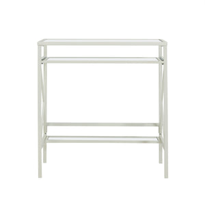 Sei Furniture Elvan Metal Glass Small Space Desk White Ho6530