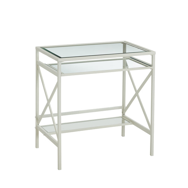 Sei Furniture Elvan Metal Glass Small Space Desk White Ho6530