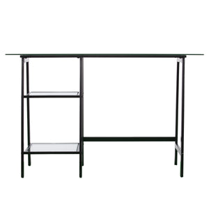 Sei Furniture Avery Metal Glass Sawhorse A Frame Writing Desk Black Ho6531