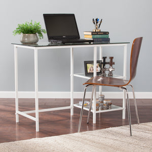 Sei Furniture Layton Metal Glass Student Desk White Ho6534
