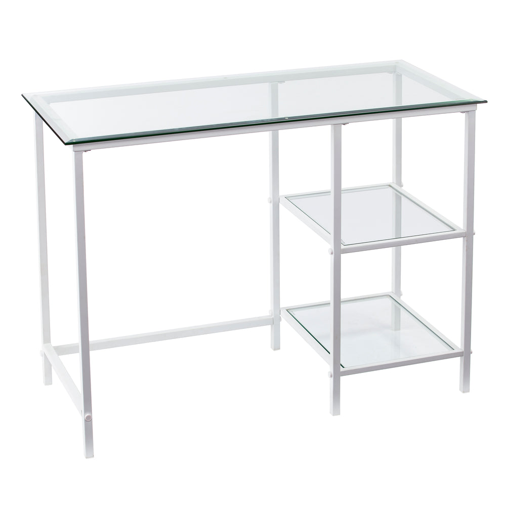 Sei Furniture Layton Metal Glass Student Desk White Ho6534