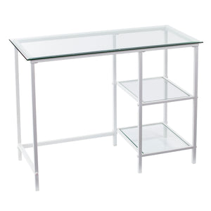 Sei Furniture Layton Metal Glass Student Desk White Ho6534