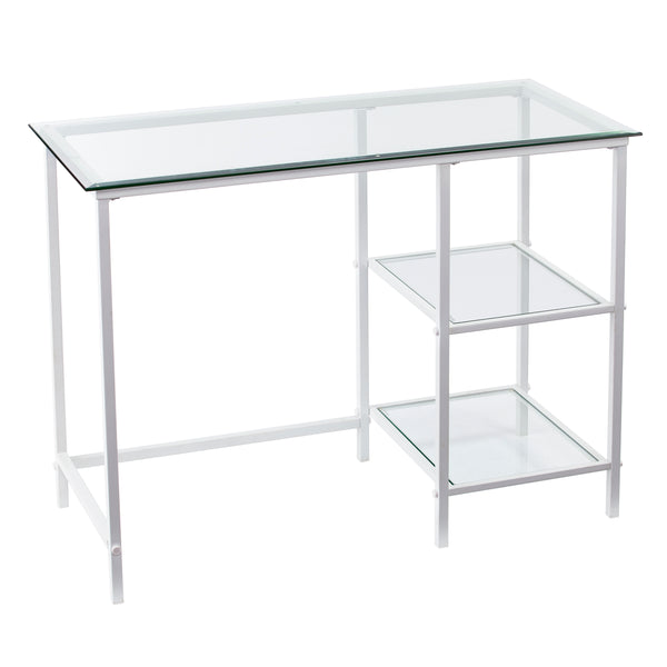 Sei Furniture Layton Metal Glass Student Desk White Ho6534