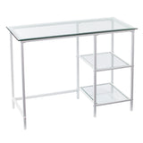 Sei Furniture Layton Metal Glass Student Desk White Ho6534