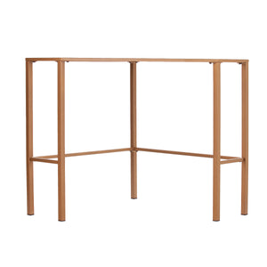 Sei Furniture Keaton Metal Glass Corner Desk Soft Gold Ho6546