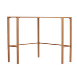 Sei Furniture Keaton Metal Glass Corner Desk Soft Gold Ho6546