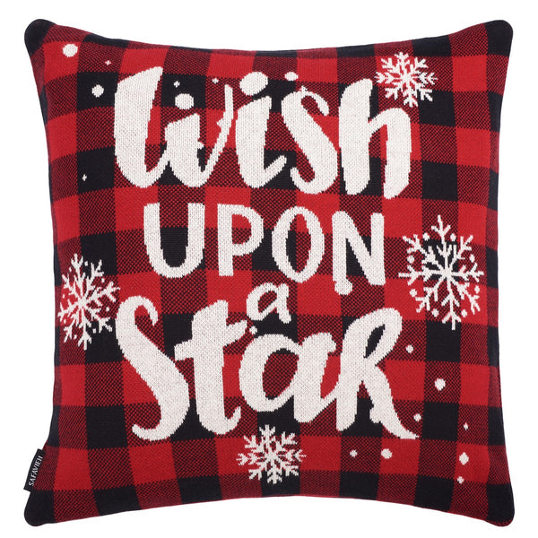 Wish Pillow - Festive Farmhouse Chic Cushion with Playful Snowflake Motifs for Holiday Decor