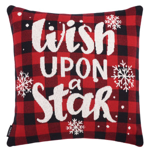 Wish Pillow - Festive Farmhouse Chic Cushion with Playful Snowflake Motifs for Holiday Decor