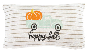 Pumpkin Truck Pillow - Adorable Farmhouse Chic Autumn Accent in Soft Knit Cotton for Cozy Decor