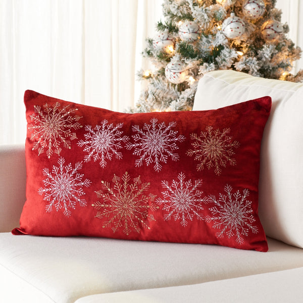 Safavieh Cinthia Snowflake Pillow HOL4002B-1624