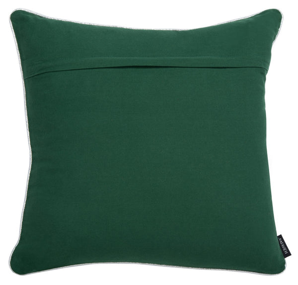 Winter Tree Pillow - Festive Holiday Decor with Beaded Stars and Charming Christmas Trees Design