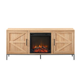 Walker Edison Houston Modern Rustic/Industrial 58" Modern Rustic Fireplace Console HOUF9ECO