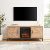 Walker Edison Houston Modern Rustic/Industrial 58" Modern Rustic Fireplace Console HOUF9ECO