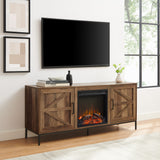 Walker Edison Houston Modern Rustic/Industrial 58" Modern Rustic Fireplace Console HOUF9ERO