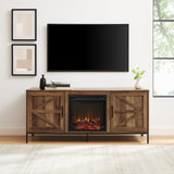 Walker Edison Houston Modern Rustic/Industrial 58" Modern Rustic Fireplace Console HOUF9ERO