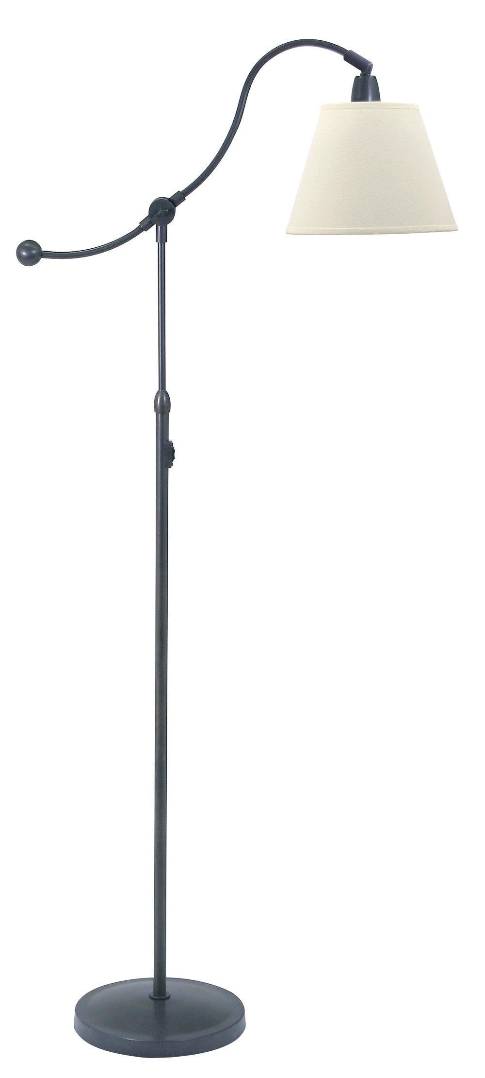 Hyde Park Floor Lamp Oil Rubbed Bronze w/White Linen Shade