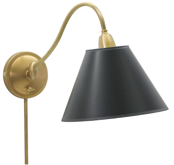 Hyde Park Wall Lamp Weathered Brass w/Black Parchment