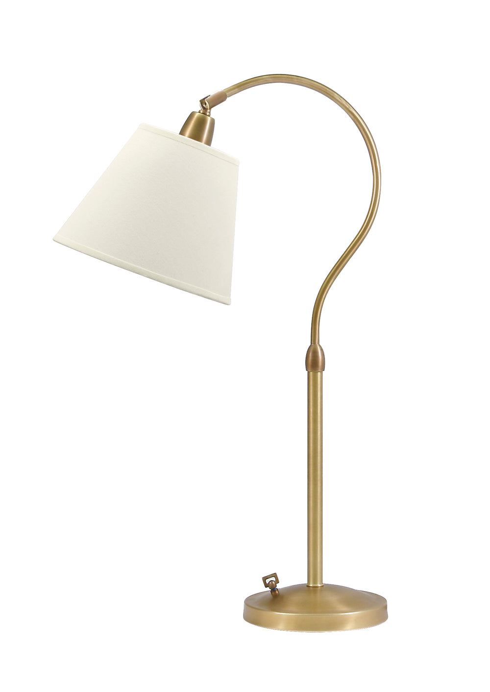 Hyde Park Table Lamp Weathered Brass w/White Linen Shade