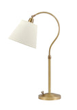 Hyde Park Table Lamp Weathered Brass w/White Linen Shade