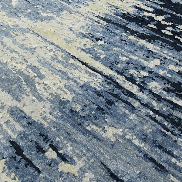 AMER Rugs Hermitage HRM-1 Hand-Knotted Abstract Modern & Contemporary Area Rug Blue Sapphire 10' x 14'