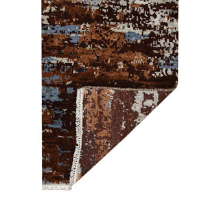 AMER Rugs Hermitage HRM-2 Hand-Knotted Abstract Modern & Contemporary Area Rug Blue/Rust Brown 10' x 14'